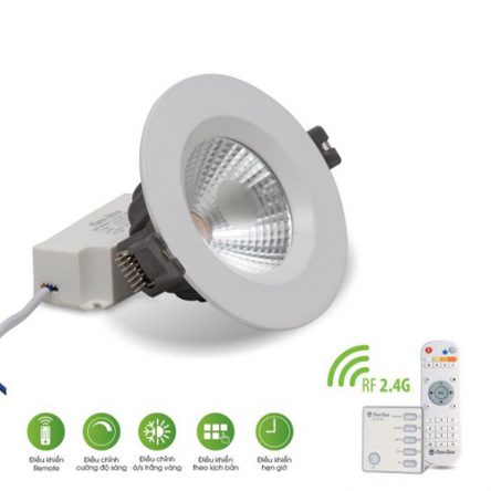 Đèn LED âm trần Rạng Đông COB 7W Remote D AT14L 767W.RF