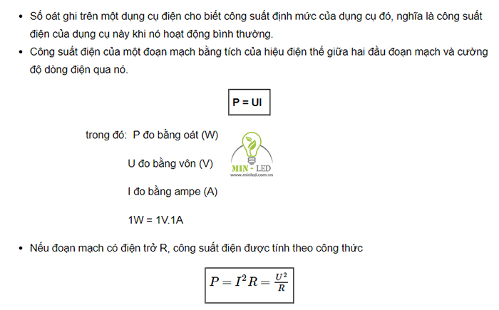 Định nghĩa và công thức tính Watt