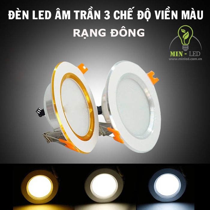 27 Mẫu đèn LED âm trần 3 màu Rạng Đông Chiết Khấu CAO