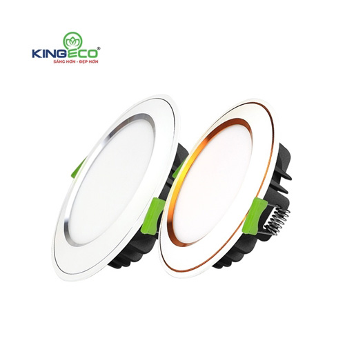 Đèn LED âm trần KingLED D90-9W EC-DLSS 3 màu, mặt cong