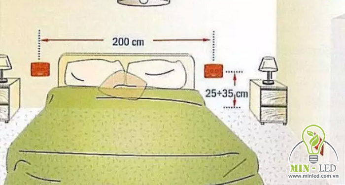 Vị trí công tắc đèn dùng cho phòng ngủ